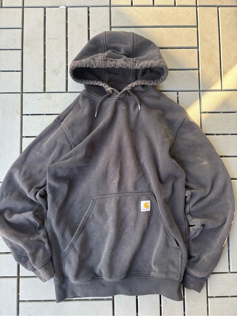 Carhartt Men's Charcoal Hooded Pullover Sweatshirt